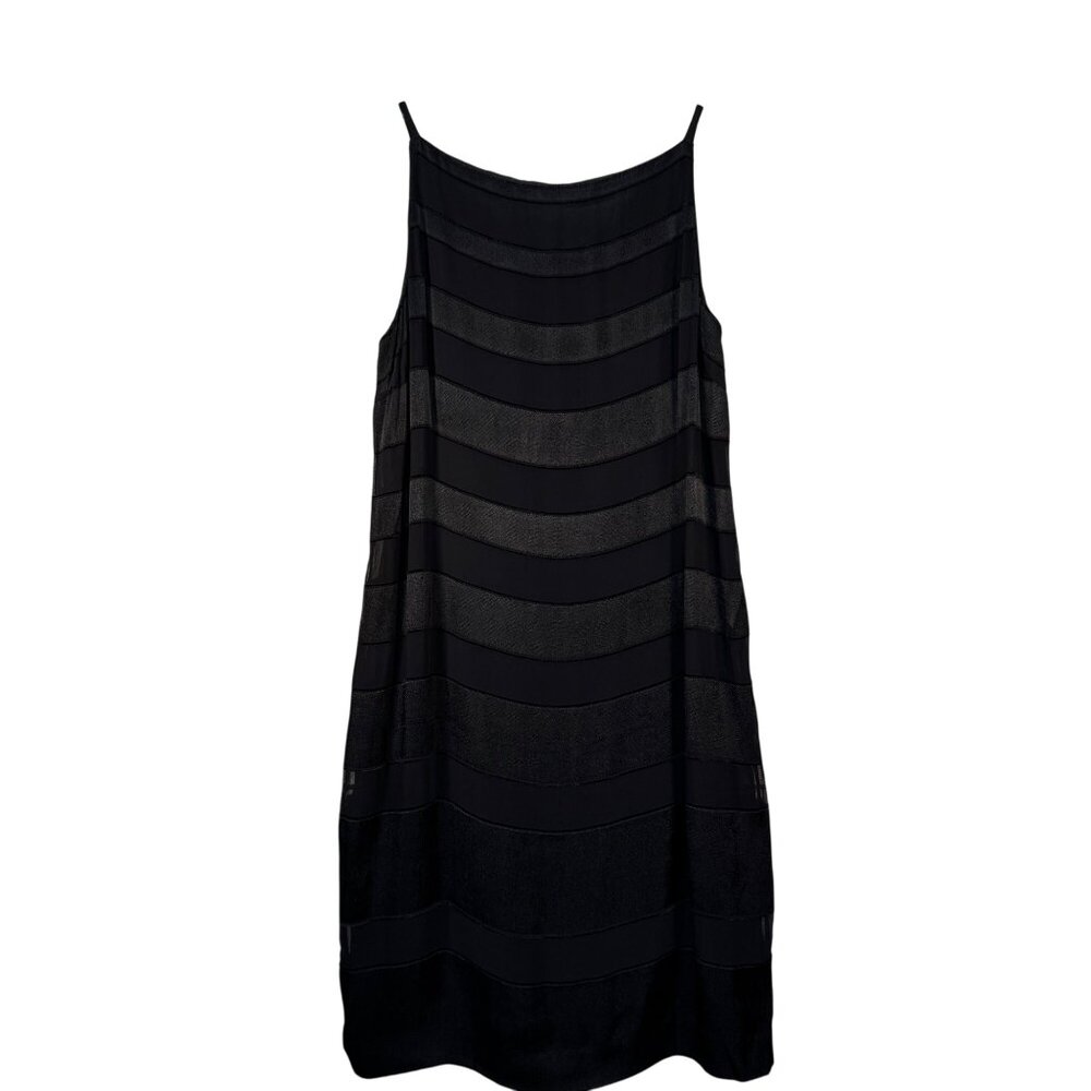 Anne Klein Size 16 Black Sleeveless Layered Sheath Dress
